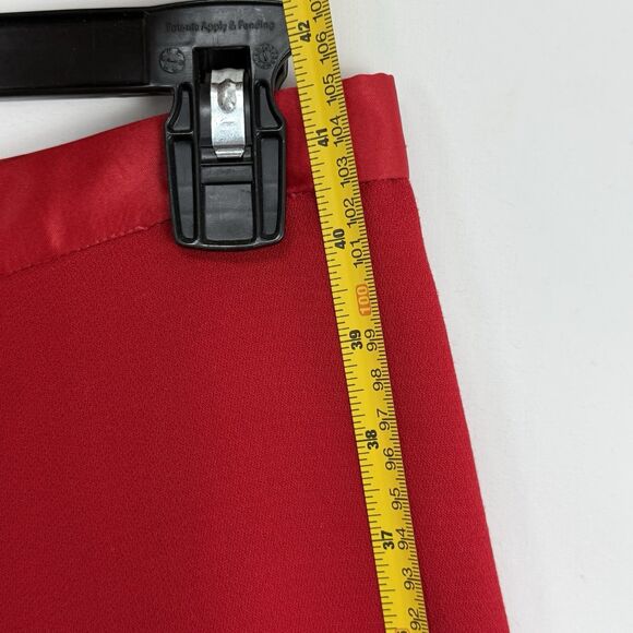 Red Dress Pants Lined Women’s Size S Approx Zip Side Classic Straight Leg - Picture 13 of 13